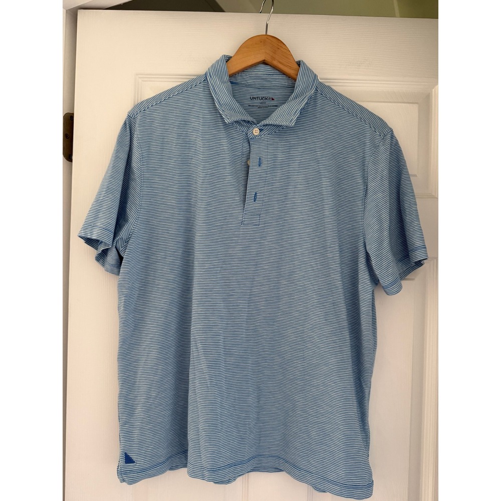UNTUCKit Mens Performance Striped Polo Shirt